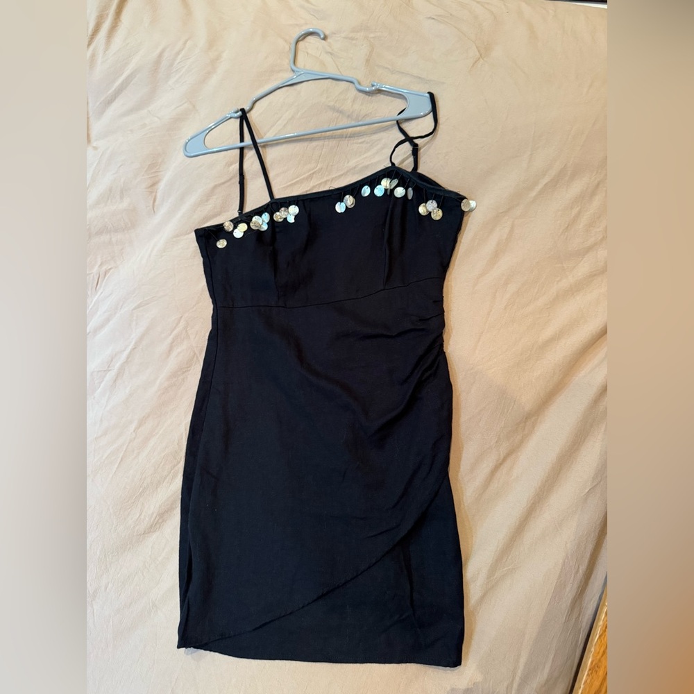 Zara Black dress with Shell Accents